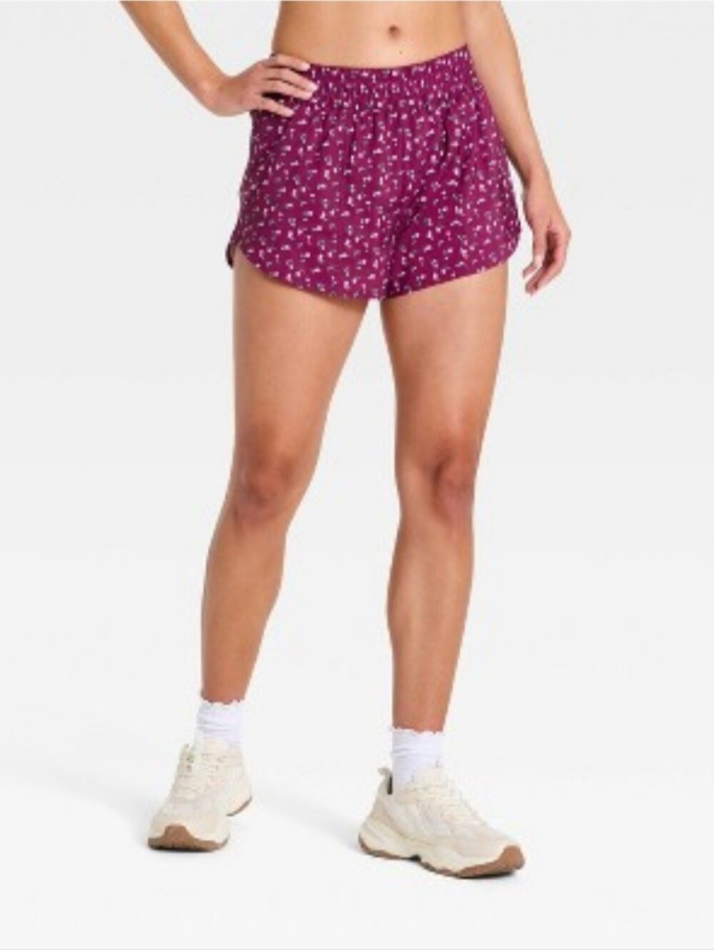 Women's Woven Mid-Rise Run Shorts 3" - All In Motion Dark Mauve M